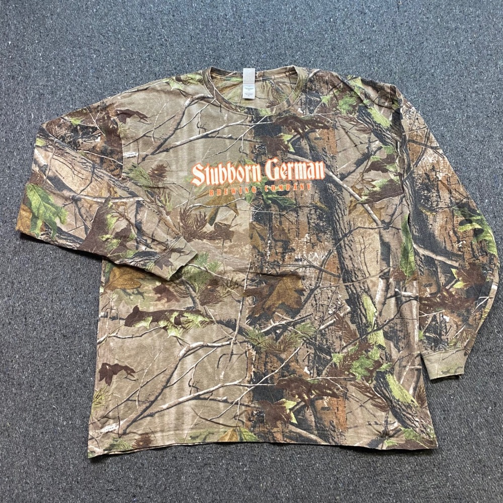 Code V Stubborn German Brewing TShirt Sz 2XL Mens Camo Real Tree Long Sleeve Tee